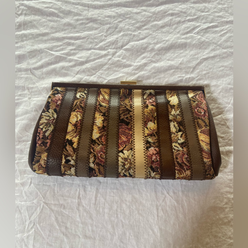 Vintage Floral Tapestry Clutch